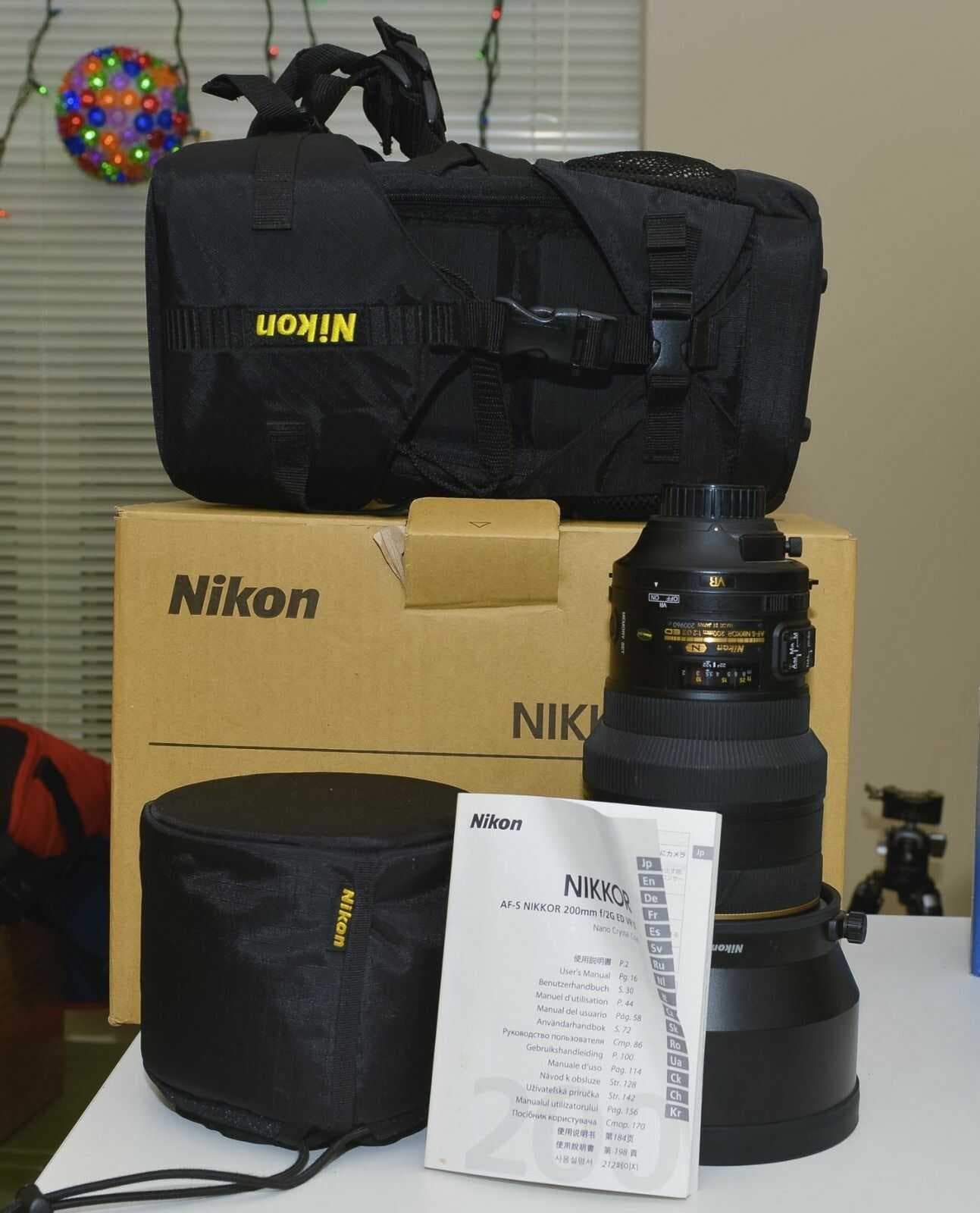 Nikon AF_S 200mm f_2 ED VR II Lens in Boxed with RRS Lens